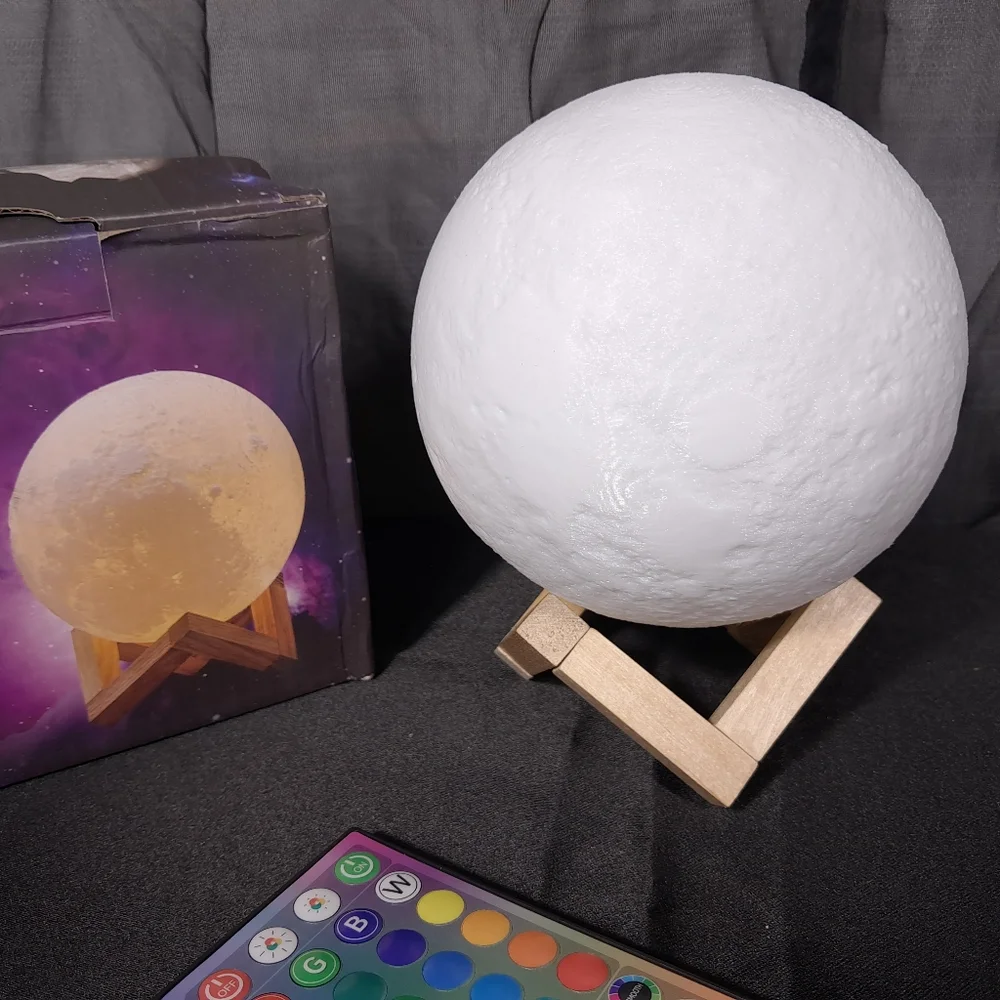 Home Kids Night Light 3D NASA Moon Colorful LED Dorm Bedroom Home Lanterns Light